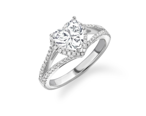 HEART CUT HALO DIAMOND ENGAGEMENT RING