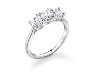 ROUND-CUT TRILOGY DIAMOND ENGAGEMENT RING