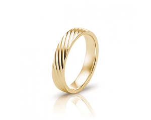 Yellow Gold Matte Wedding Band with Shiny Lines 