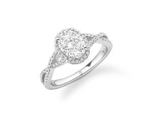 Oval Cut Halo Infinity Designer Engagement Ring 
