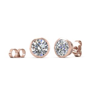 Bezel-set diamond earrings studs