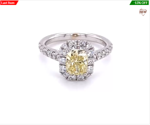  white gold elongated cushion cut diamond halo engagement ring