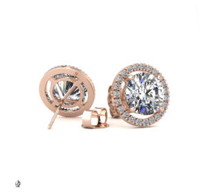 round brilliant cut halo diamond earring studs