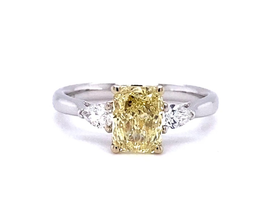 radiant cut canary diamond ring