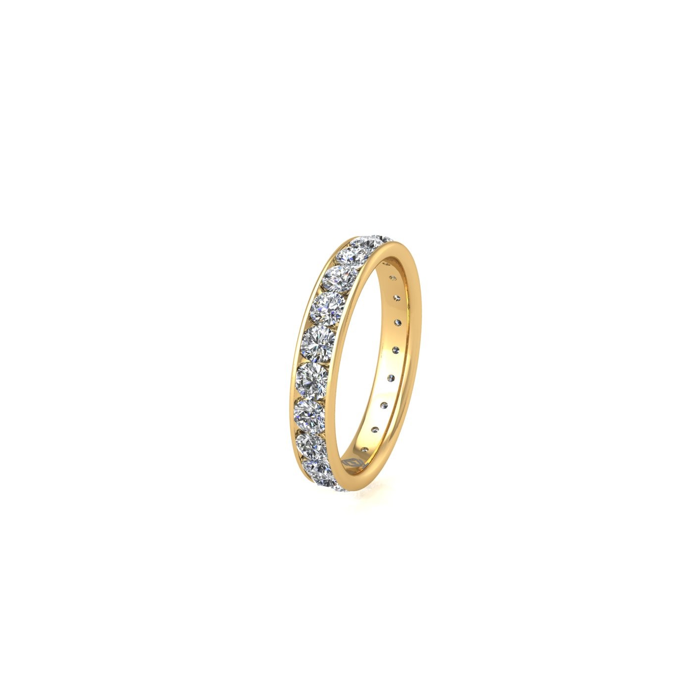 18k yellow gold diamond channel set full eternity ring Photos & images