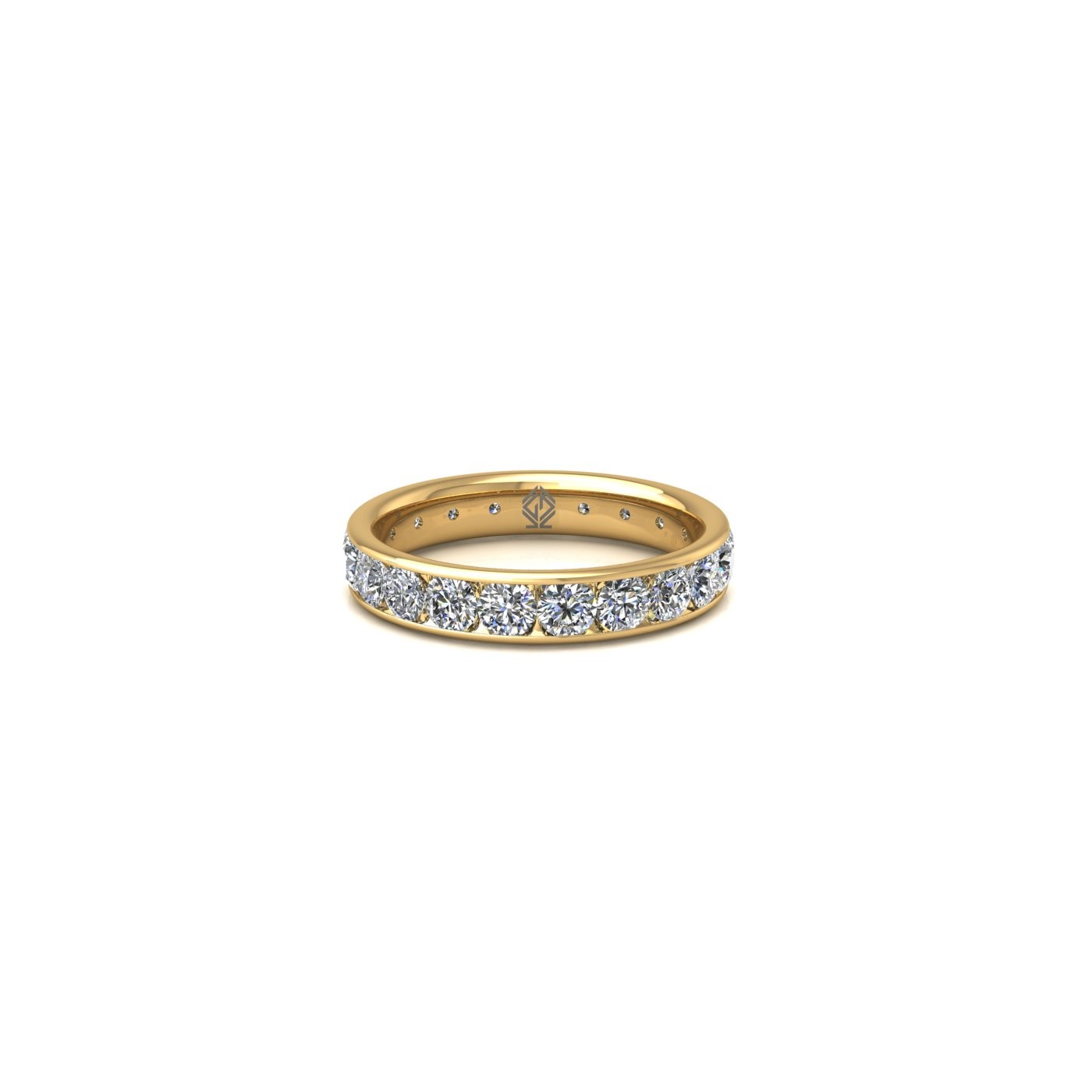 18k yellow gold diamond channel set full eternity ring