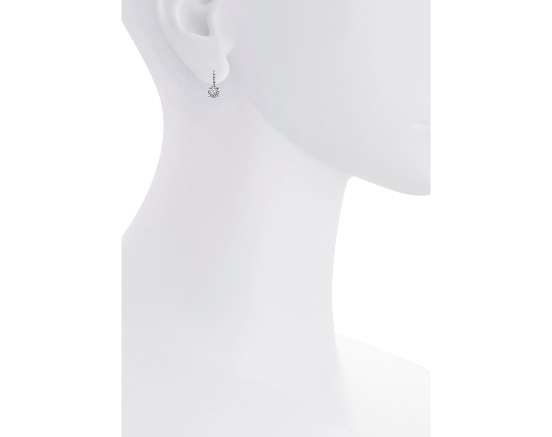 18k white gold halo illusion set diamond earrings with upstones