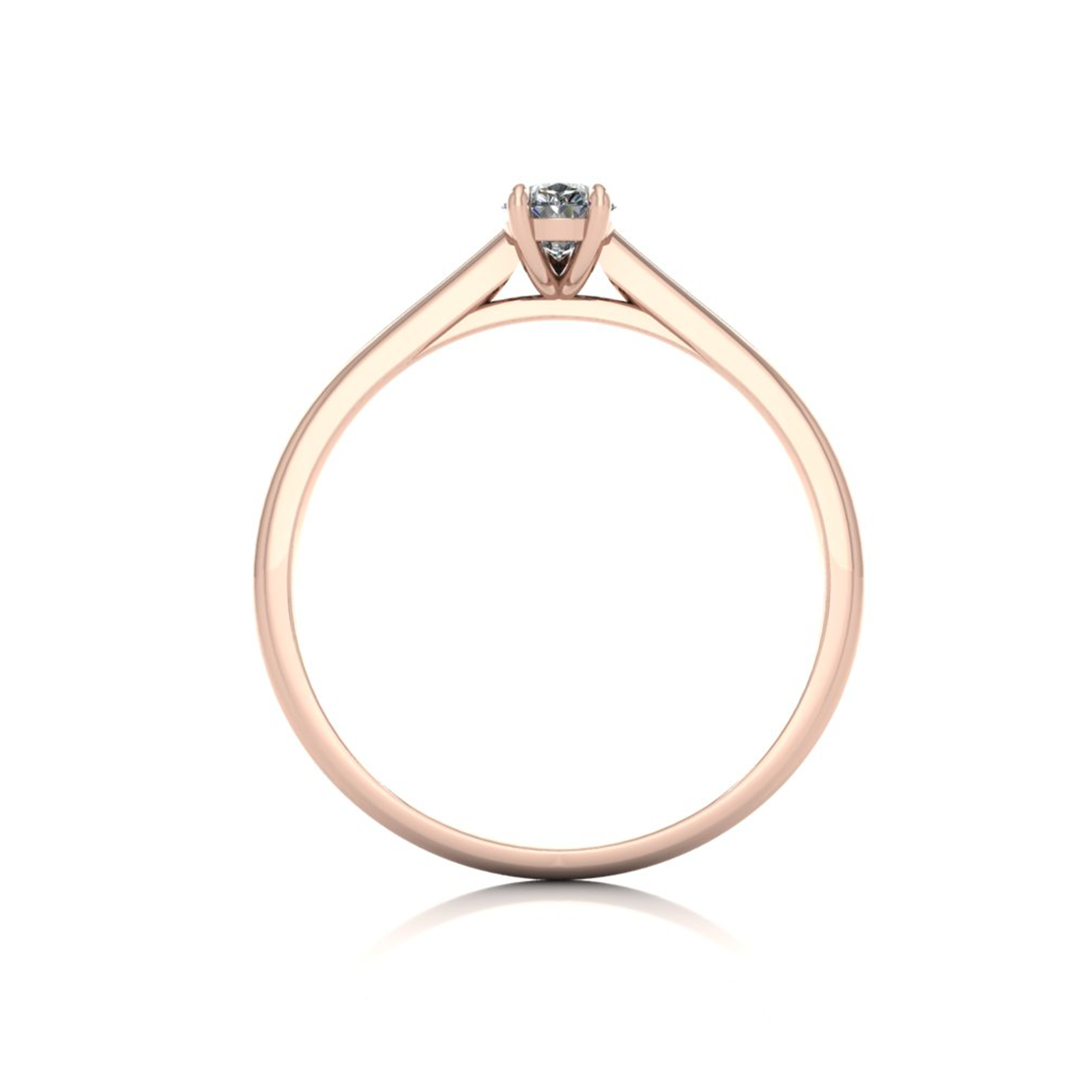 18k rose gold  0,30 ct 3 prongs solitaire pear cut diamond engagement ring with whisper thin band