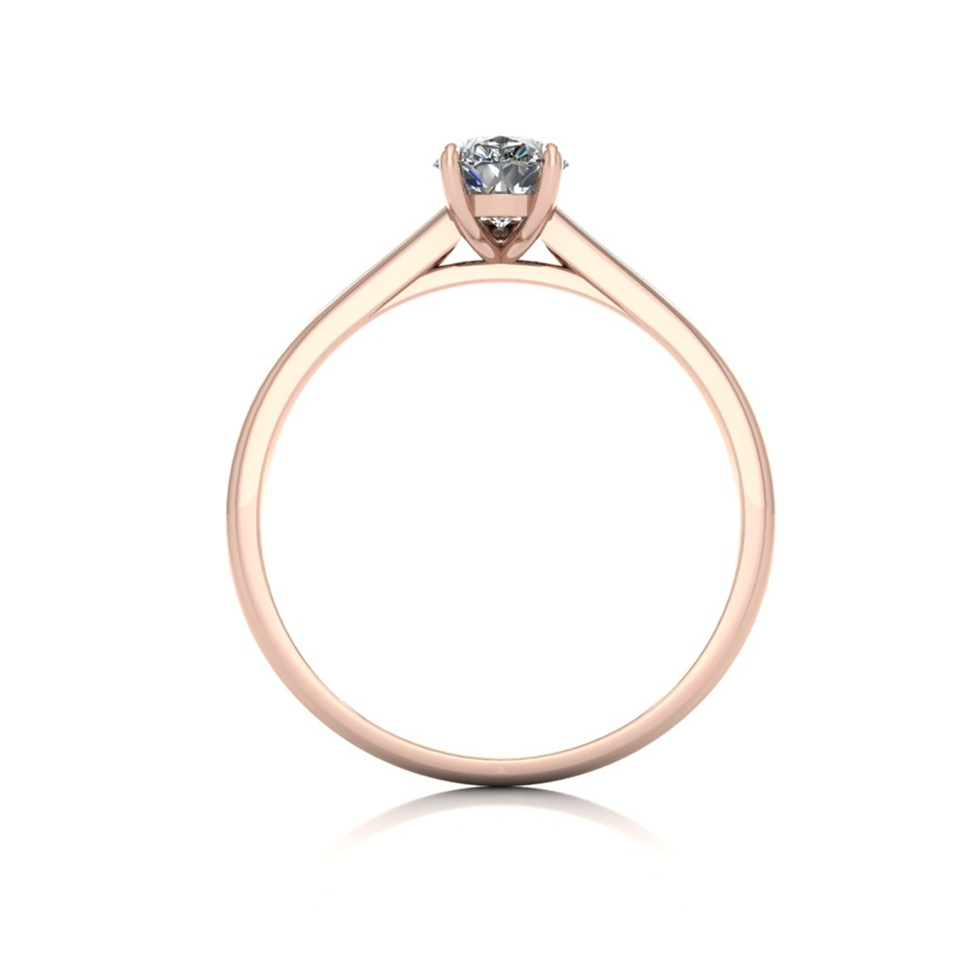 18k rose gold  0,80 ct 3 prongs solitaire pear cut diamond engagement ring with whisper thin band