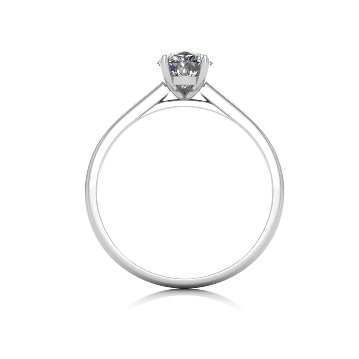 18k white gold  1,00 ct 3 prongs solitaire pear cut diamond engagement ring with whisper thin band