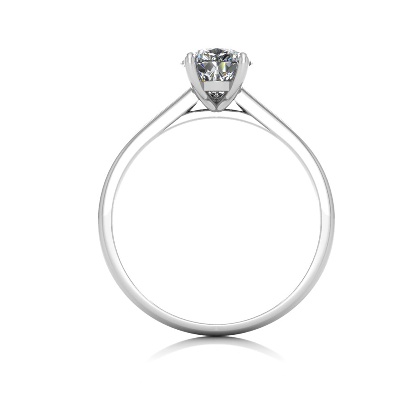 18k white gold  1,20 ct 3 prongs solitaire pear cut diamond engagement ring with whisper thin band