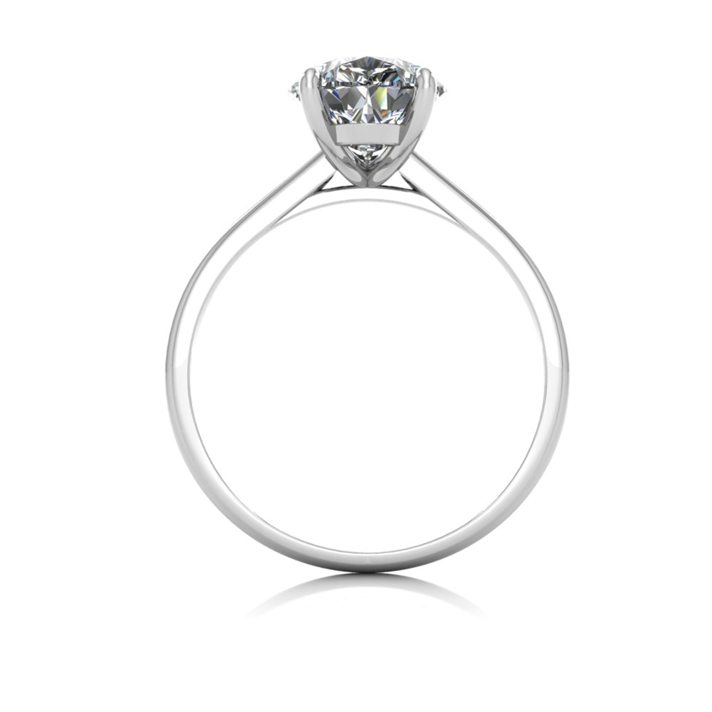 18k white gold  2,50 ct 3 prongs solitaire pear cut diamond engagement ring with whisper thin band