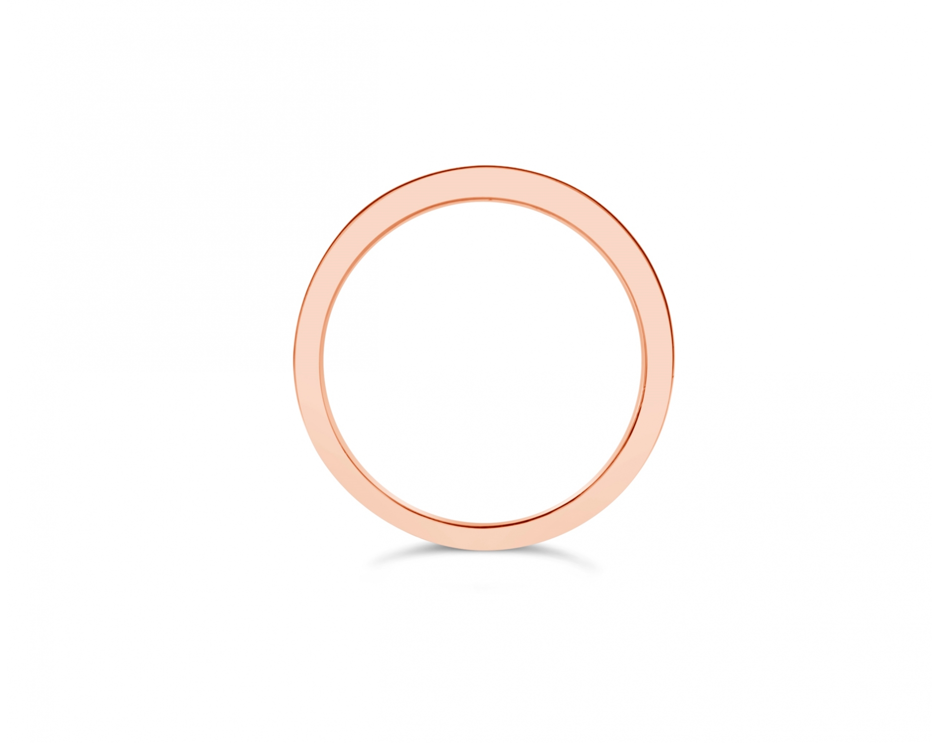 18k rose gold half eternity channel set princess shaped diamond wedding ring
