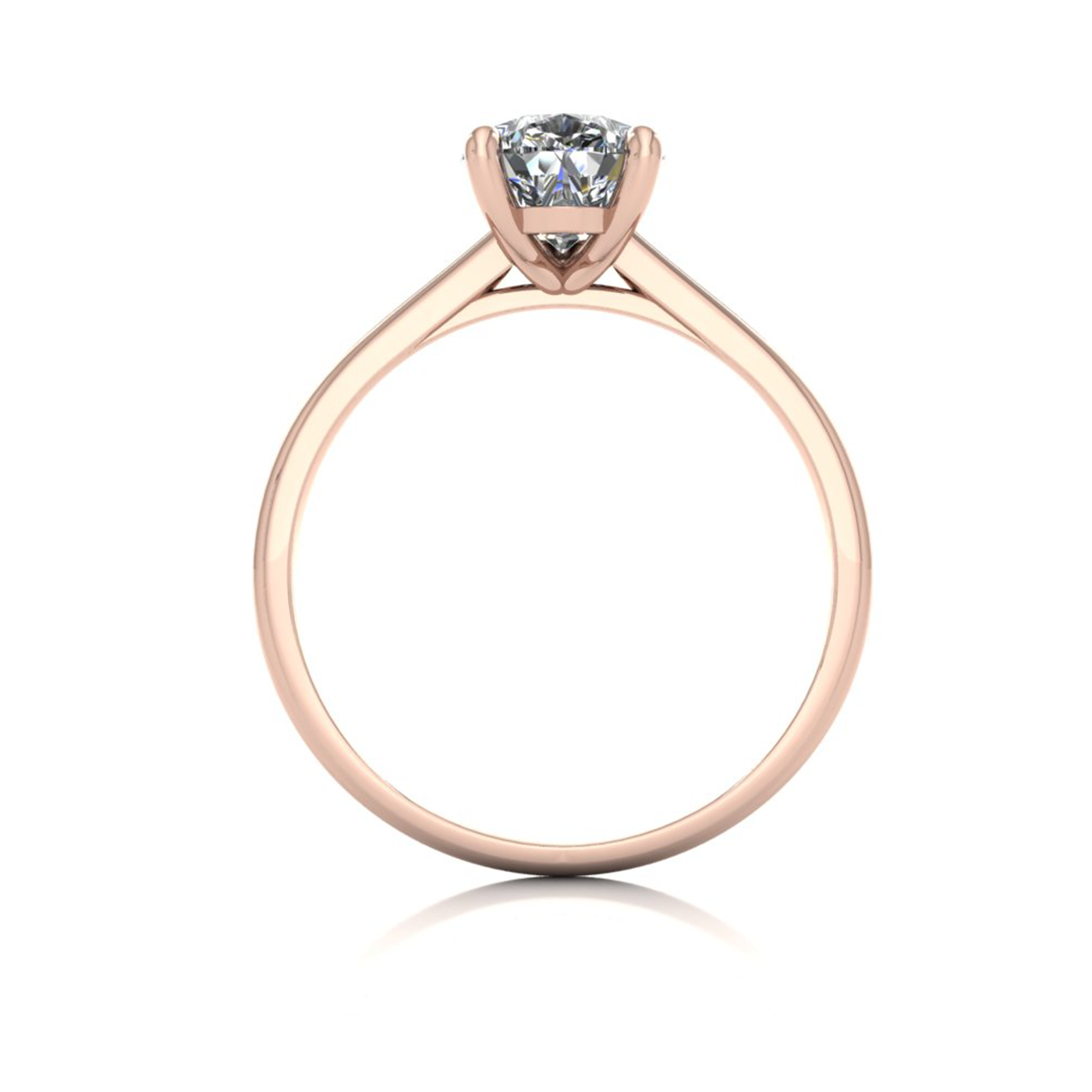 18k rose gold  1,50 ct 3 prongs solitaire pear cut diamond engagement ring with whisper thin band