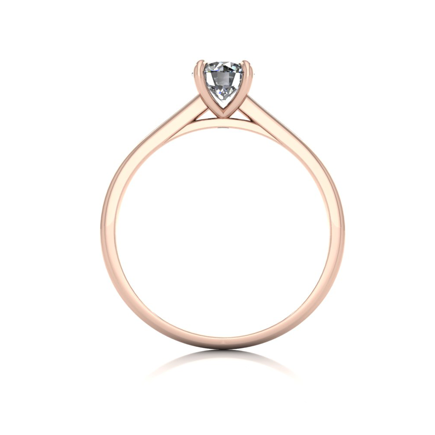 18k rose gold 0.50ct 4 prongs solitaire round cut diamond engagement ring with whisper thin band