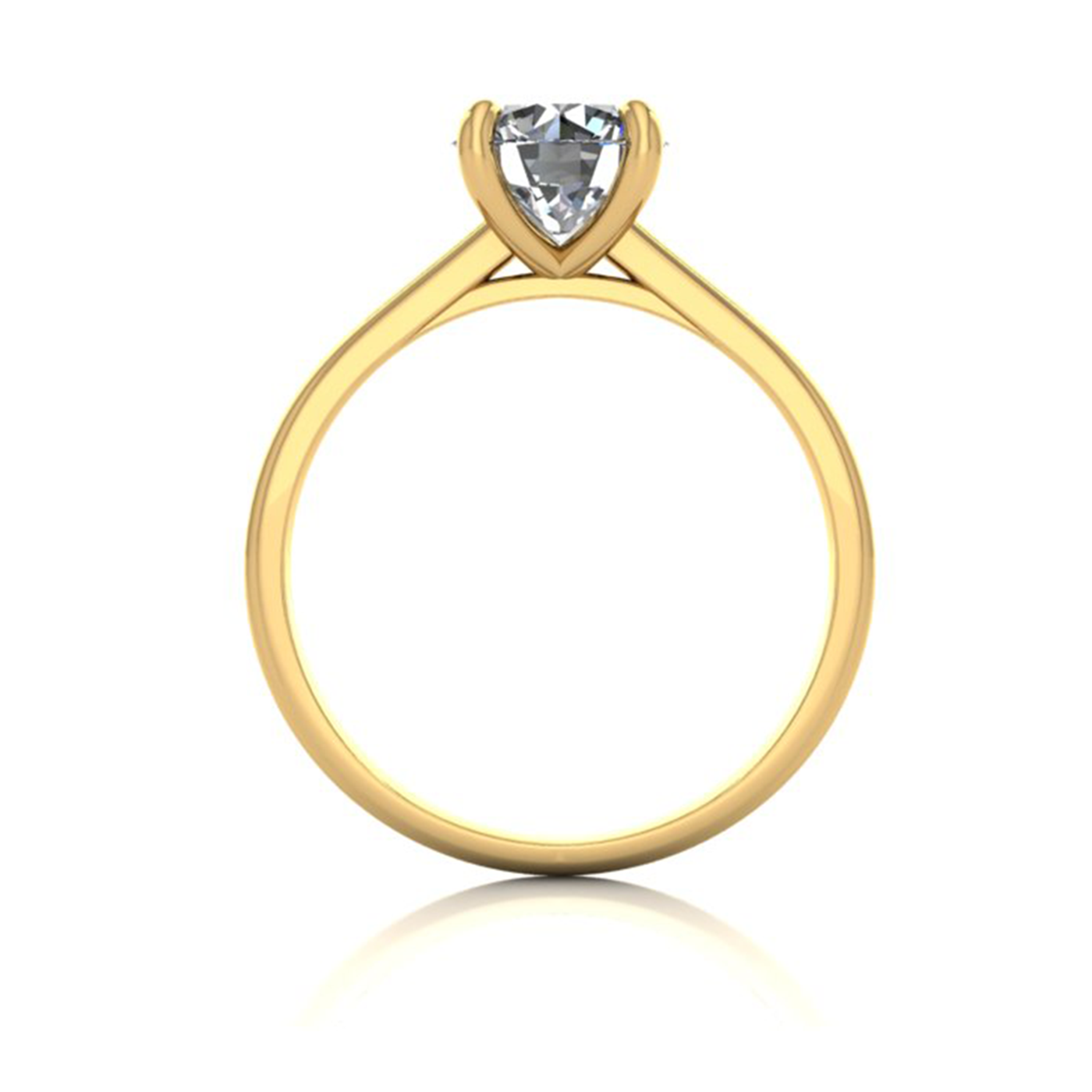 18k yellow gold 1.2ct 4 prongs solitaire round cut diamond engagement ring with whisper thin band