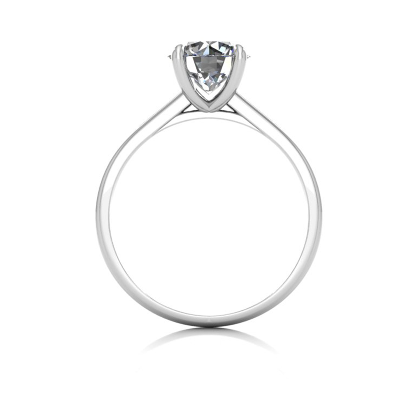 18k white gold 1.5ct 4 prongs solitaire round cut diamond engagement ring with whisper thin band