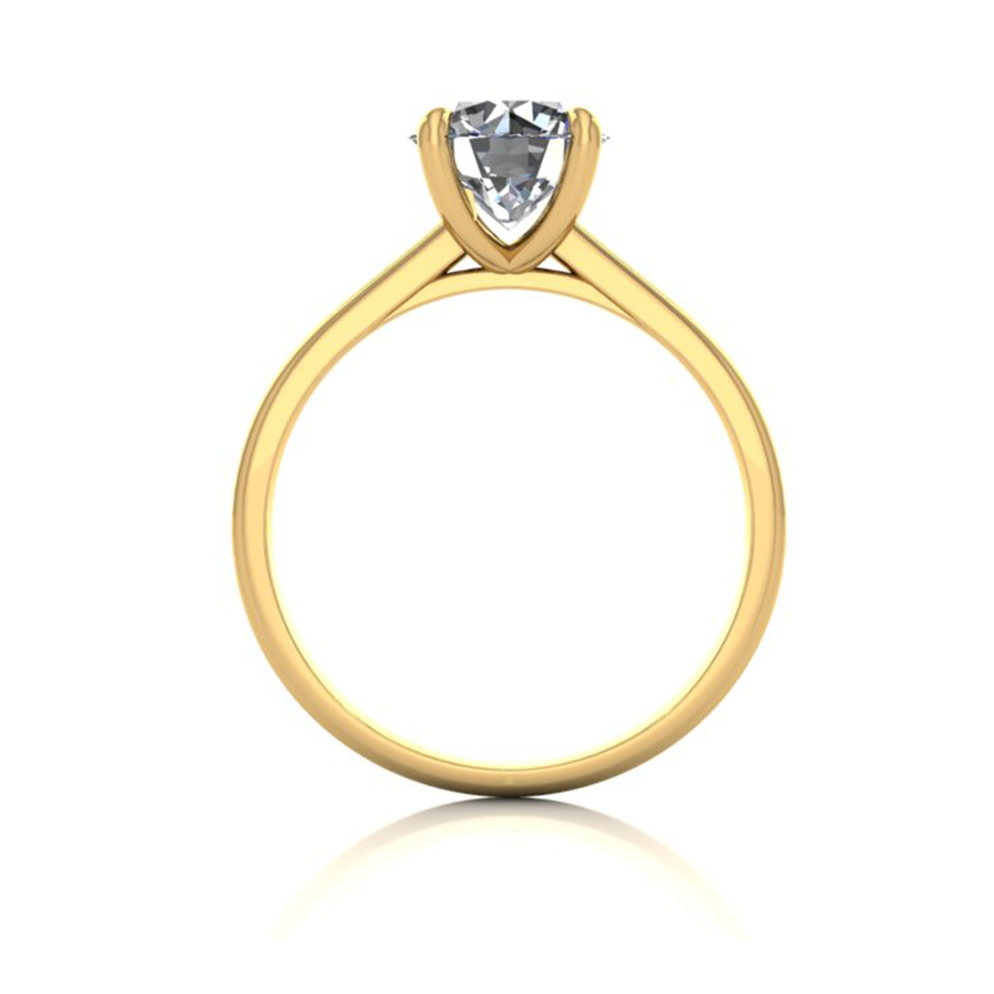 18k yellow gold 1.5ct 4 prongs solitaire round cut diamond engagement ring with whisper thin band