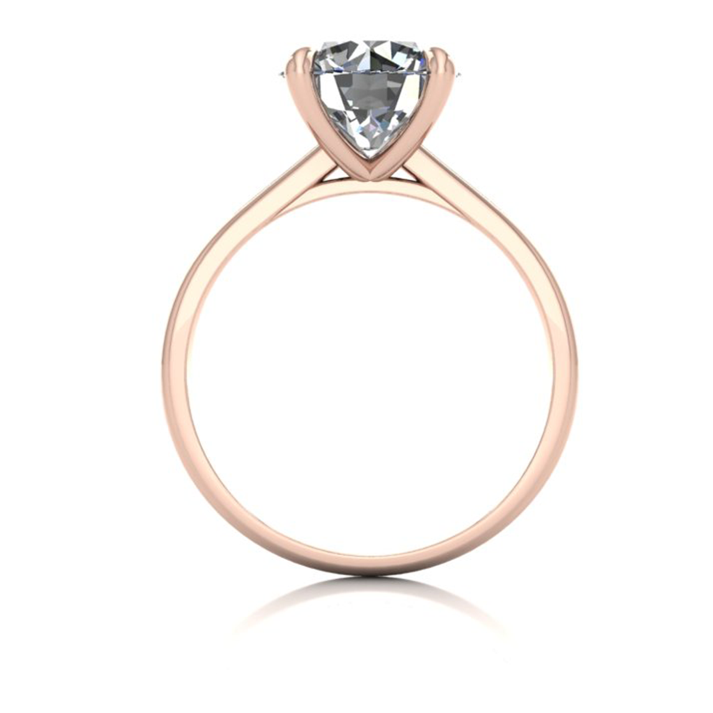 18k rose gold 2.5 ct 4 prongs solitaire round cut diamond engagement ring with whisper thin band