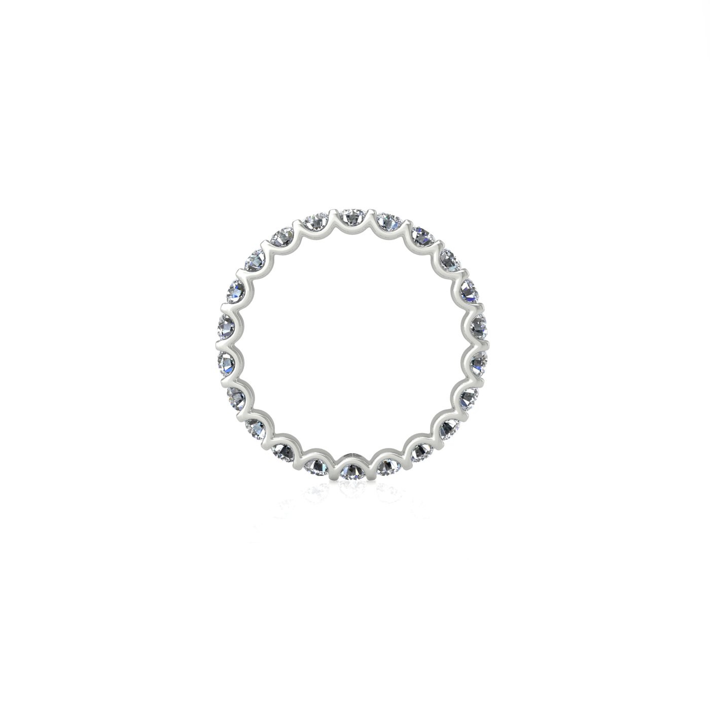 18k white gold  round shape diamond full eternity ring in u-prong setting Photos & images