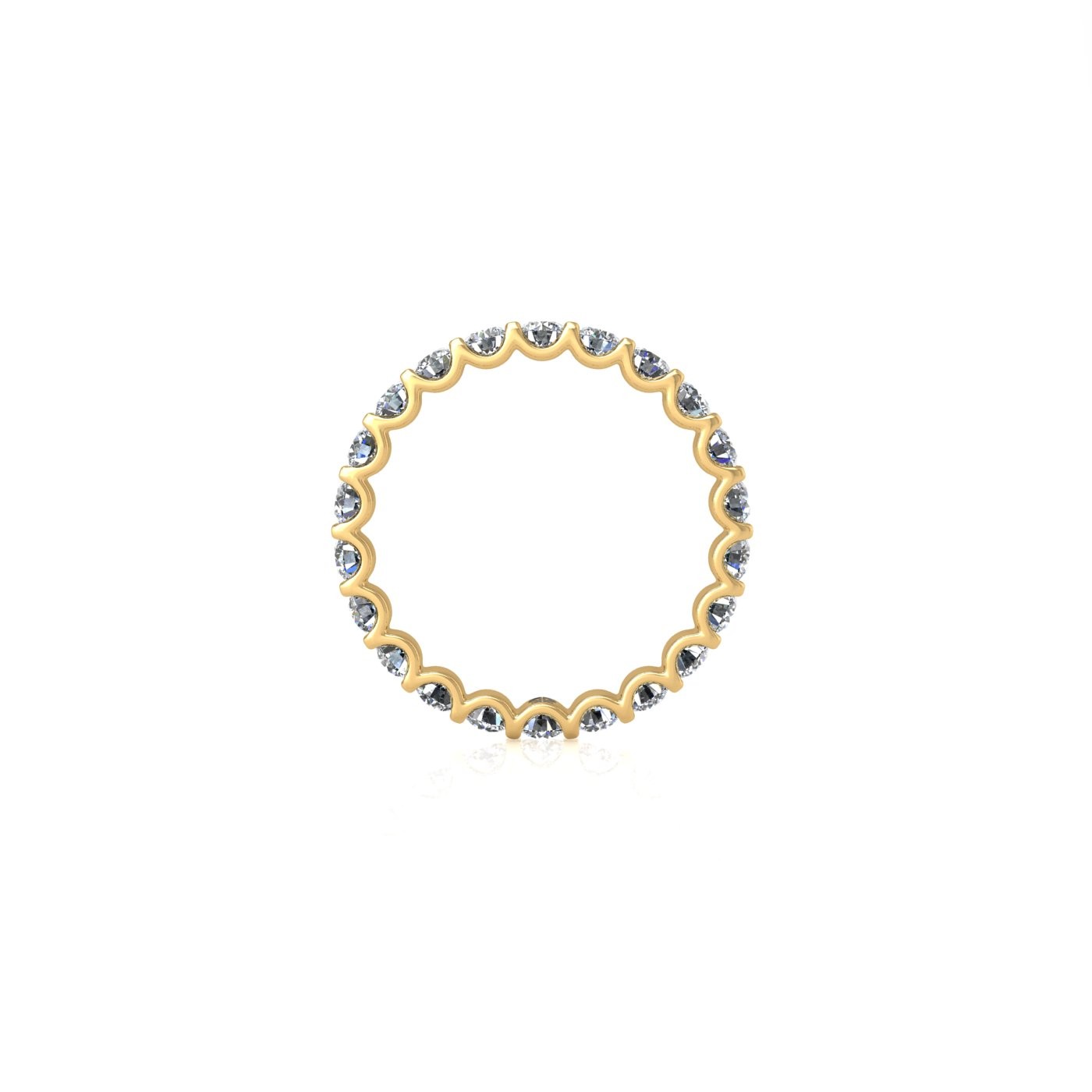 18k yellow gold  round shape diamond full eternity ring in u-prong setting