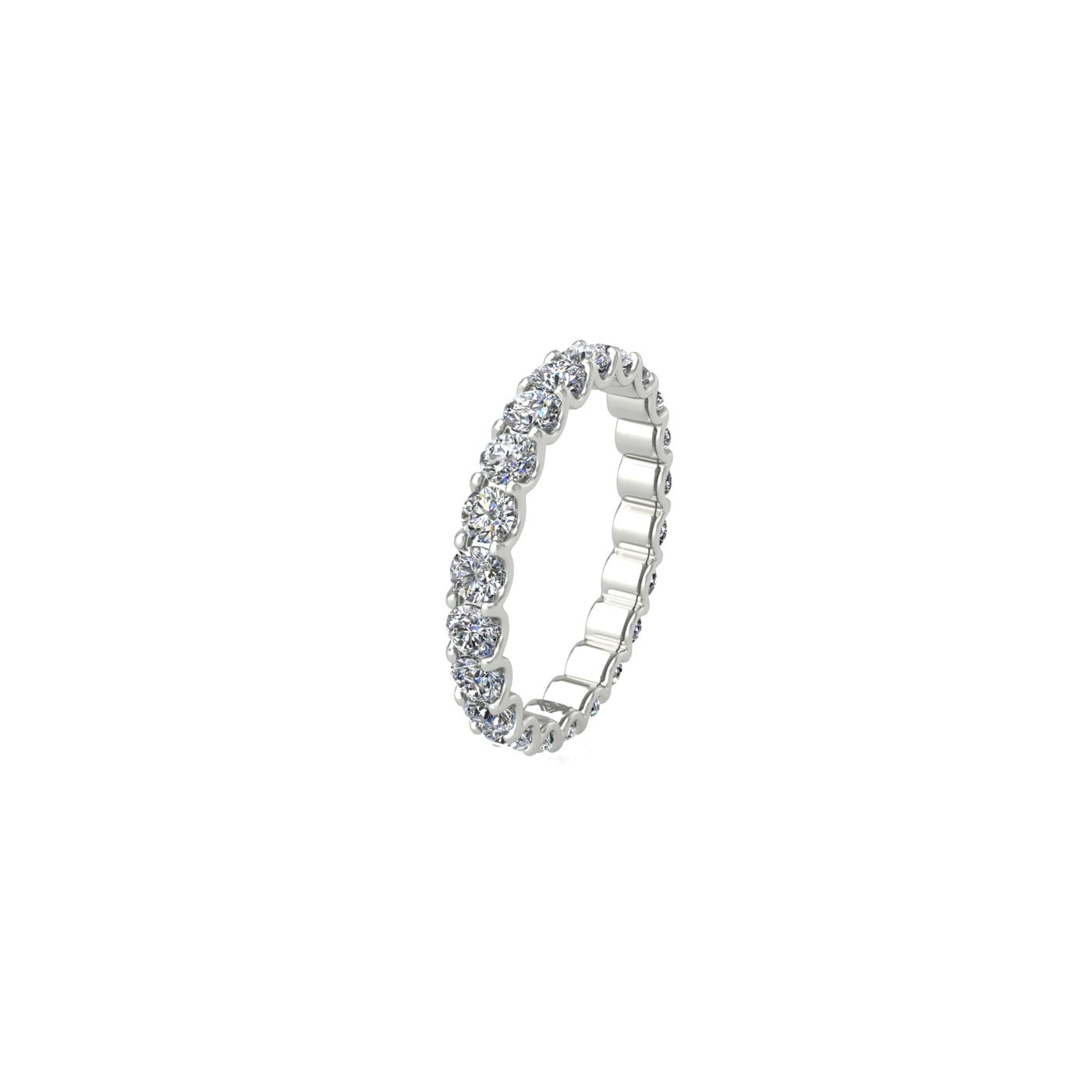 pt platinum  round shape diamond full eternity ring in u-prong setting