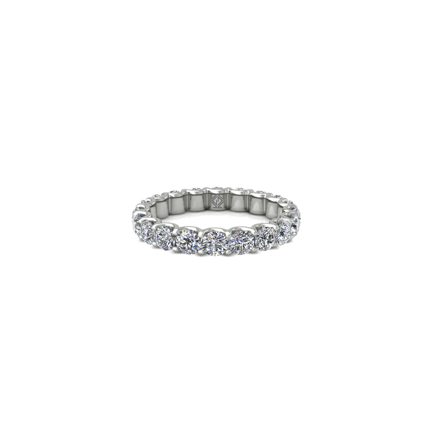pt platinum  round shape diamond full eternity ring in u-prong setting Photos & images