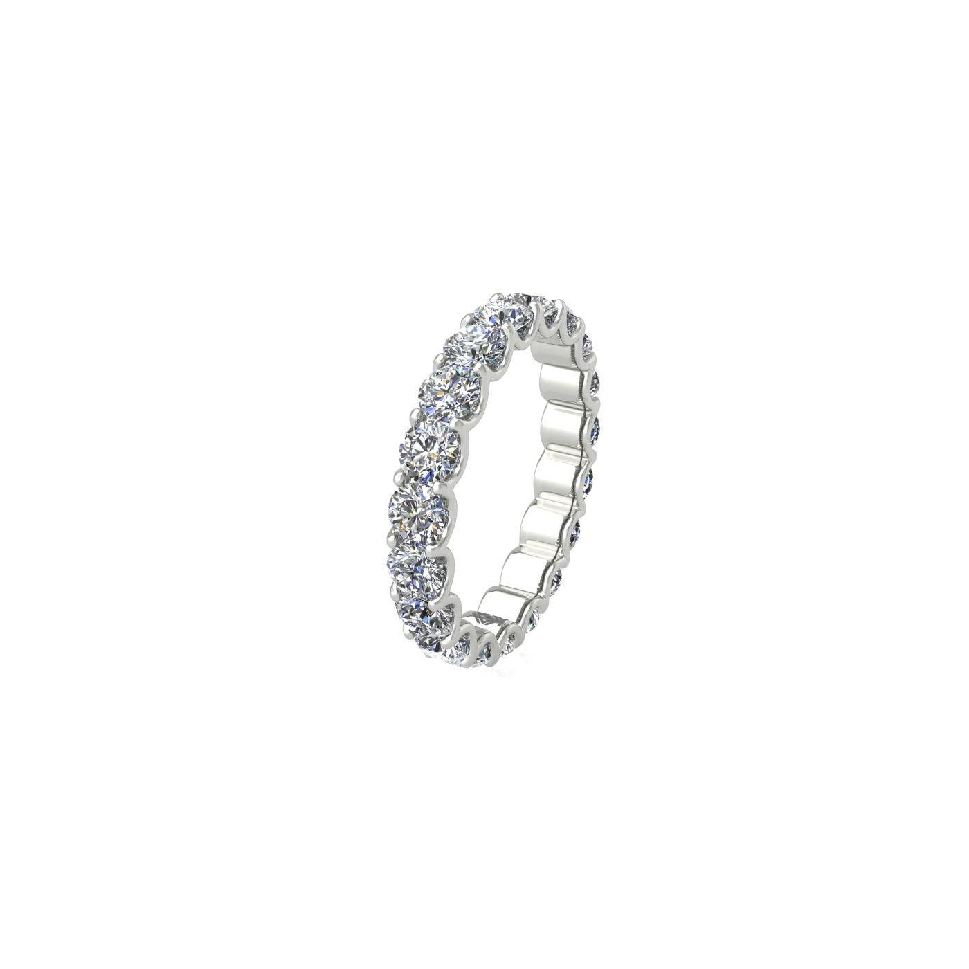 pt platinum  round shape diamond full eternity ring in u-prong setting
