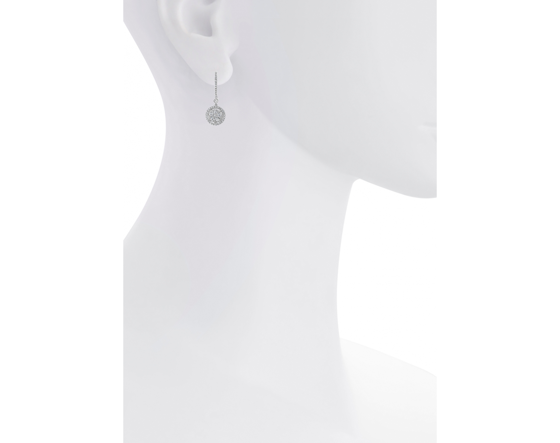 18k white gold halo illusion set diamond earrings with upstones Photos & images