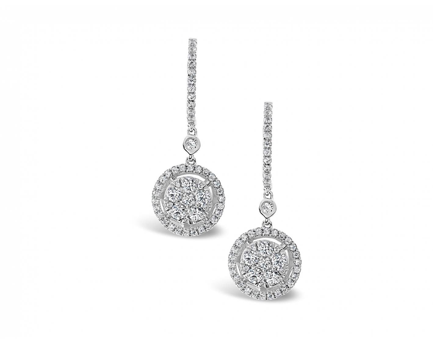 18k rose gold halo illusion set diamond earrings with upstones Photos & images