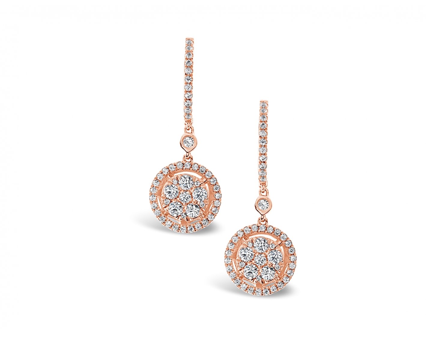 18k white gold halo illusion set diamond earrings with upstones Photos & images