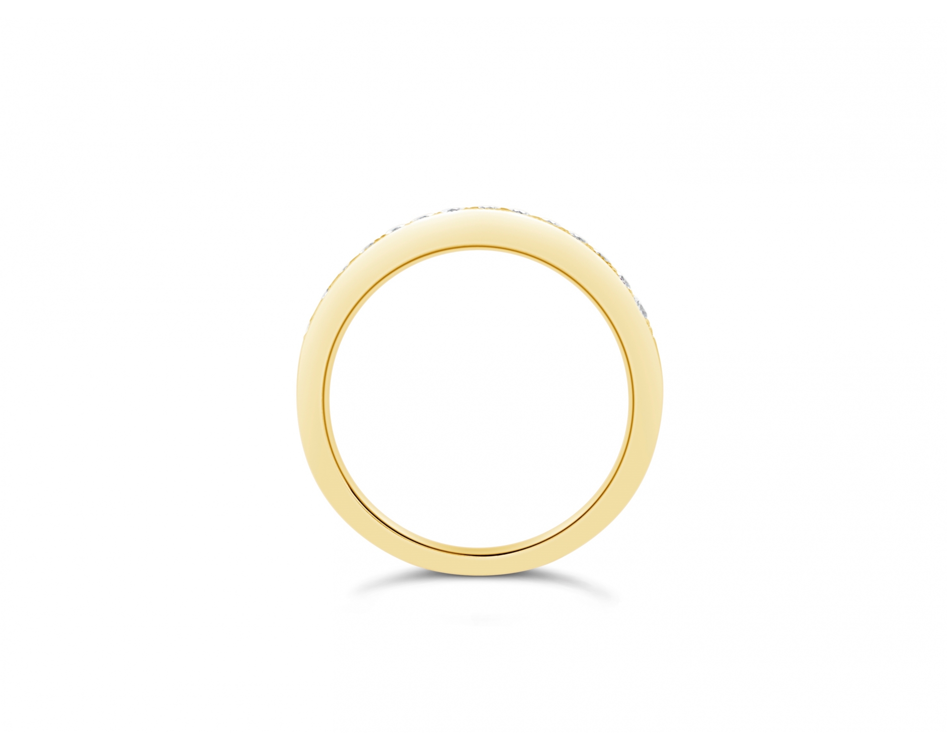 18k yellow gold 0,25ct* half eternity milgrain pave set diamond wedding ring