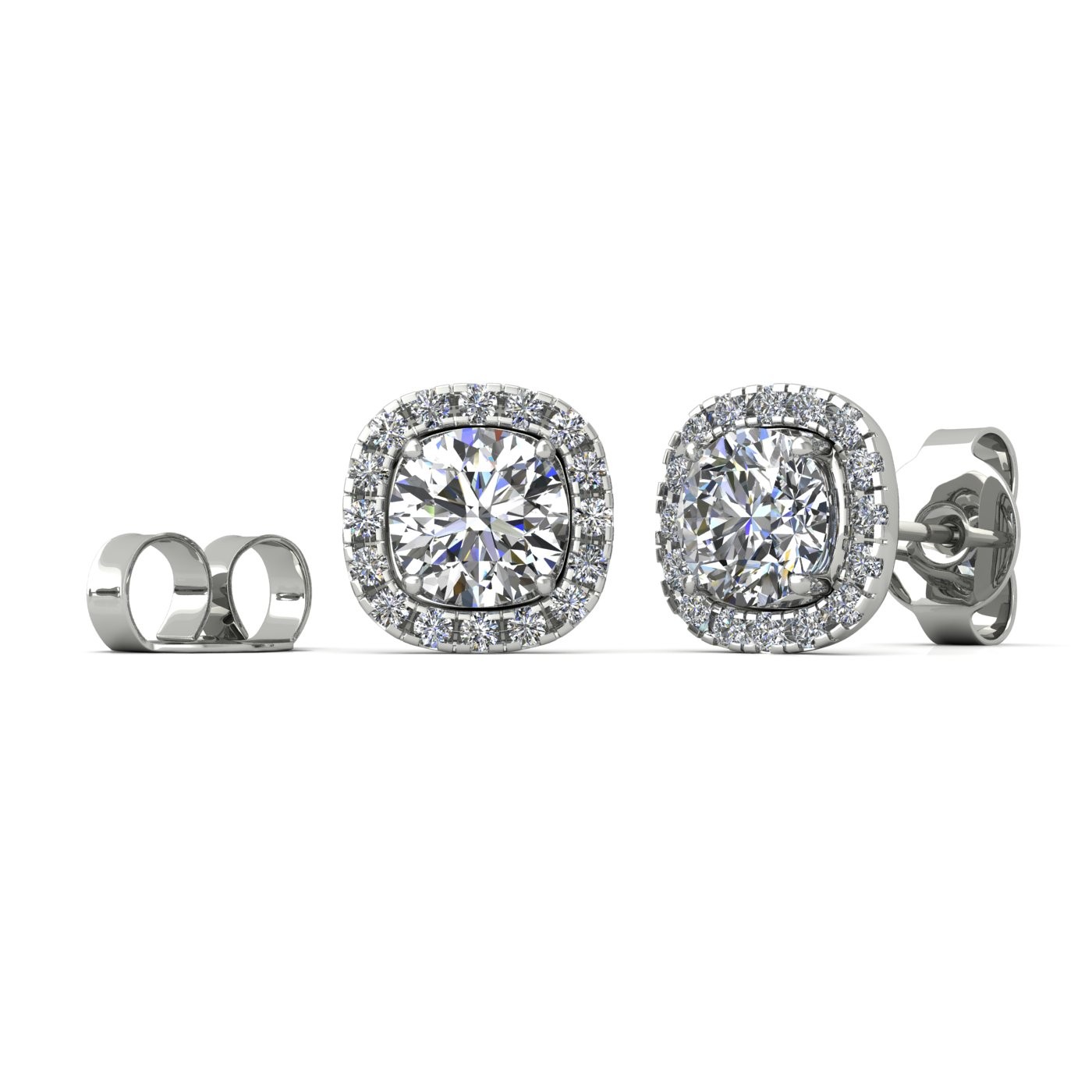 18K WHITE GOLD 0,3 CT EACH (0,6 TCW) ROUND BRILLIANT CUT DIAMOND