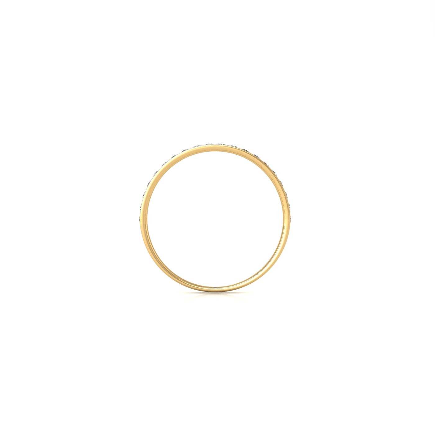 18k yellow gold  round shape diamond channel set half eternity ring Photos & images