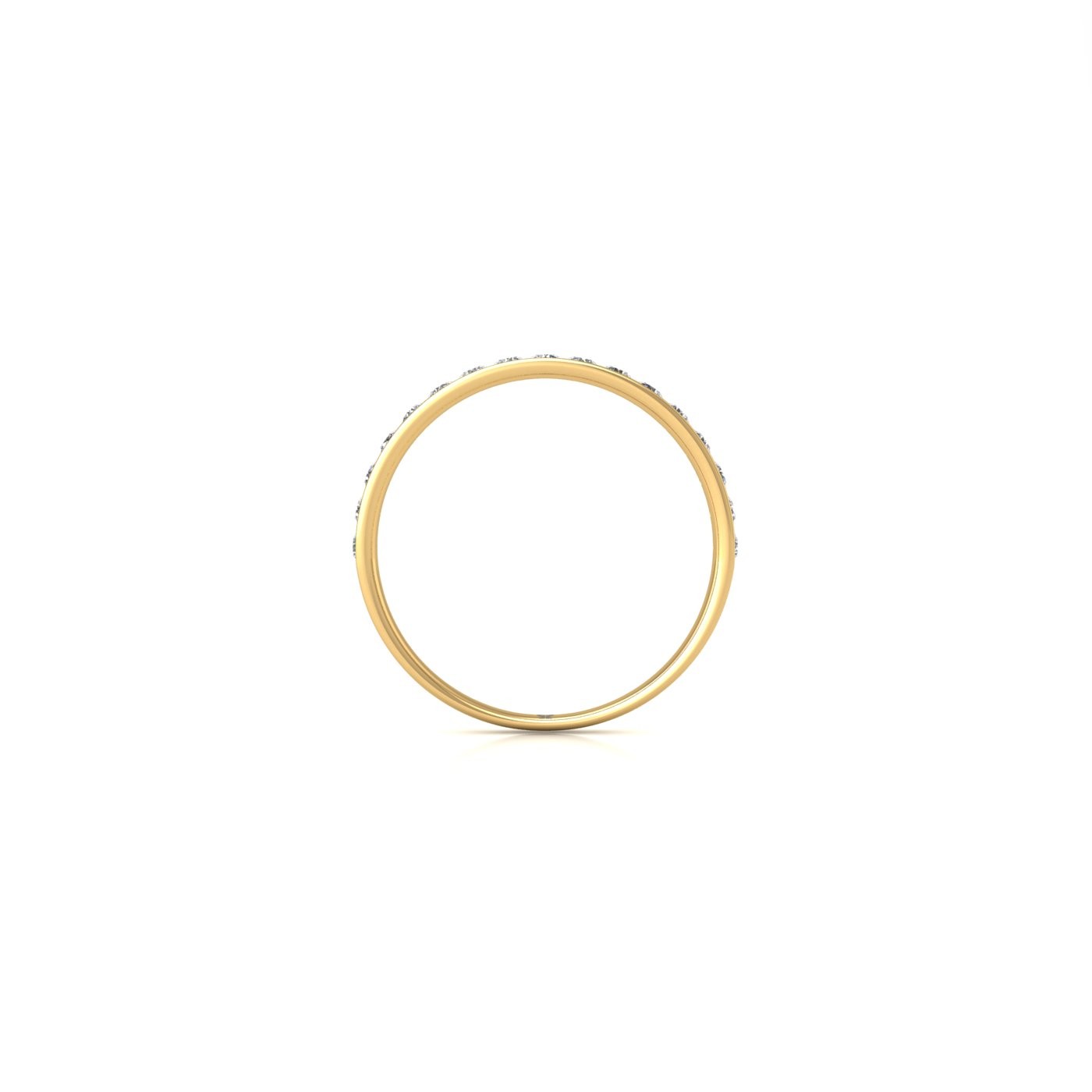 18k yellow gold  round shape diamond channel set half eternity ring