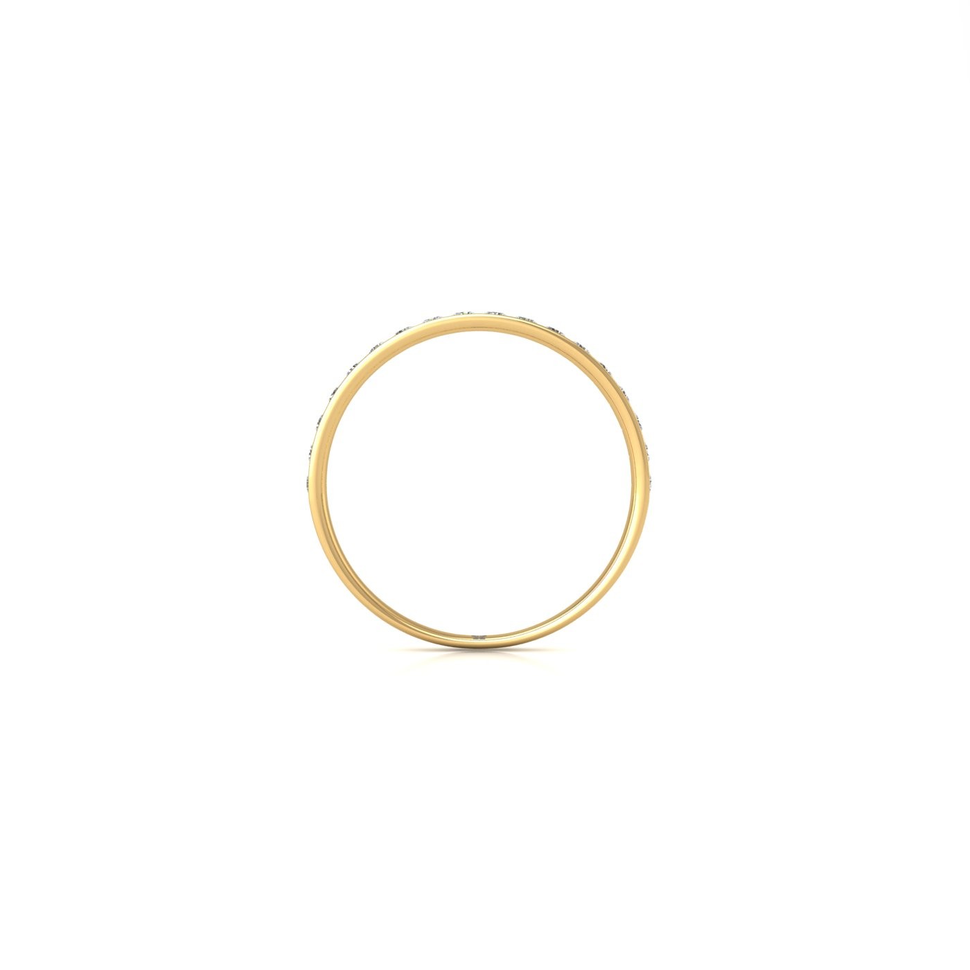 18k yellow gold  round shape diamond channel set half eternity ring Photos & images