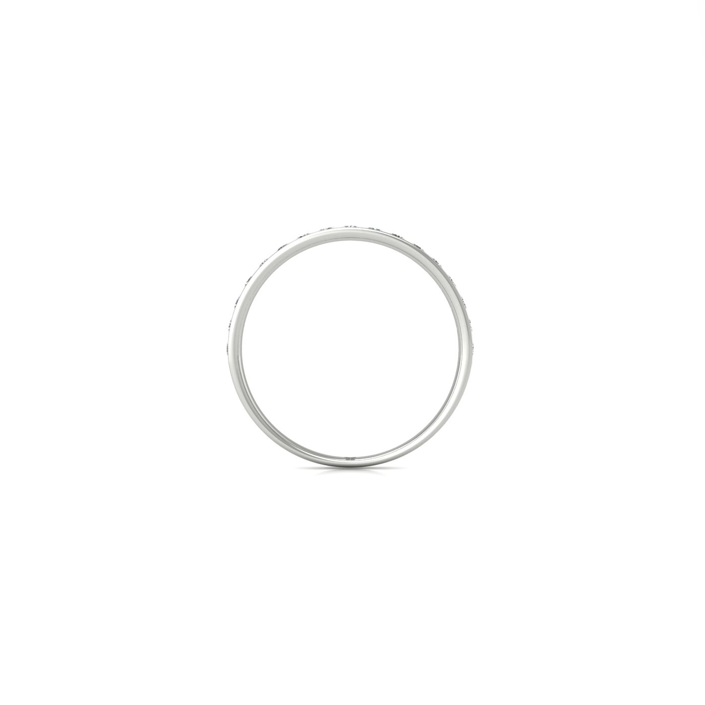 18k white gold  round shape diamond channel set half eternity ring