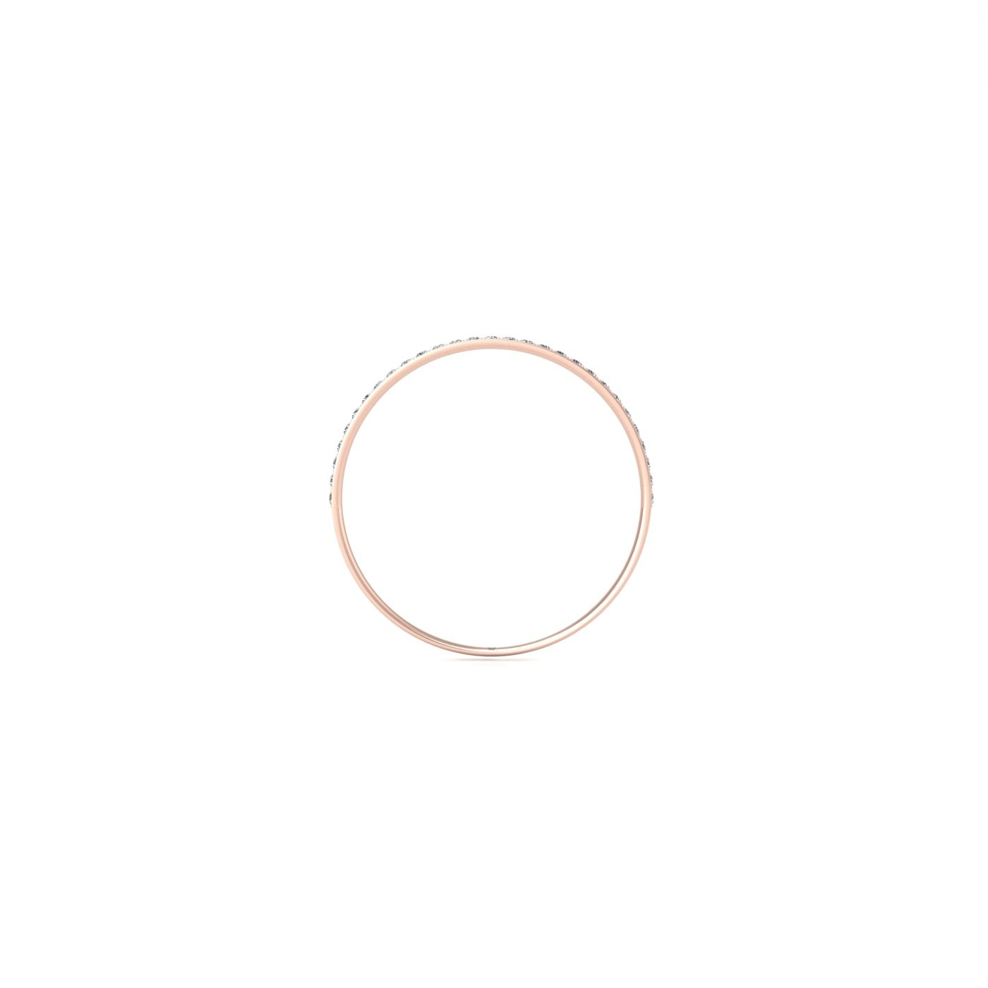 18k rose gold  round shape diamond channel prong set half eternity ring