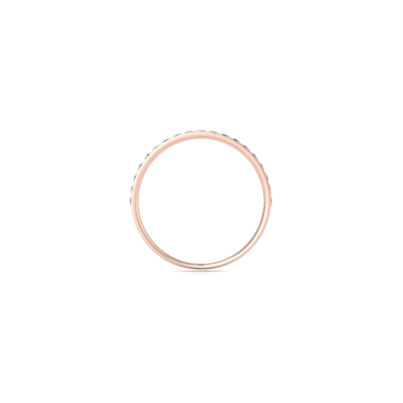 18k rose gold  round shape diamond channel prong set half eternity ring