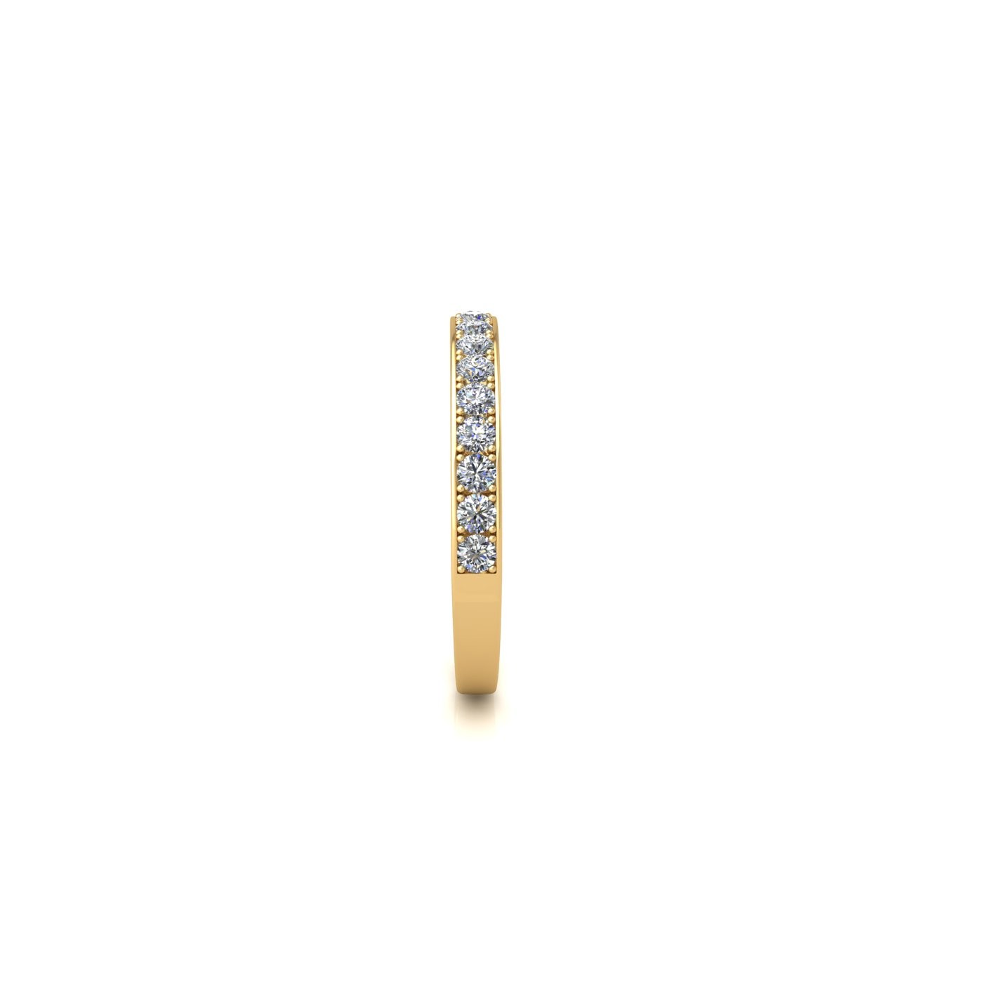 18k yellow gold  round shape diamond channel prong set half eternity ring Photos & images