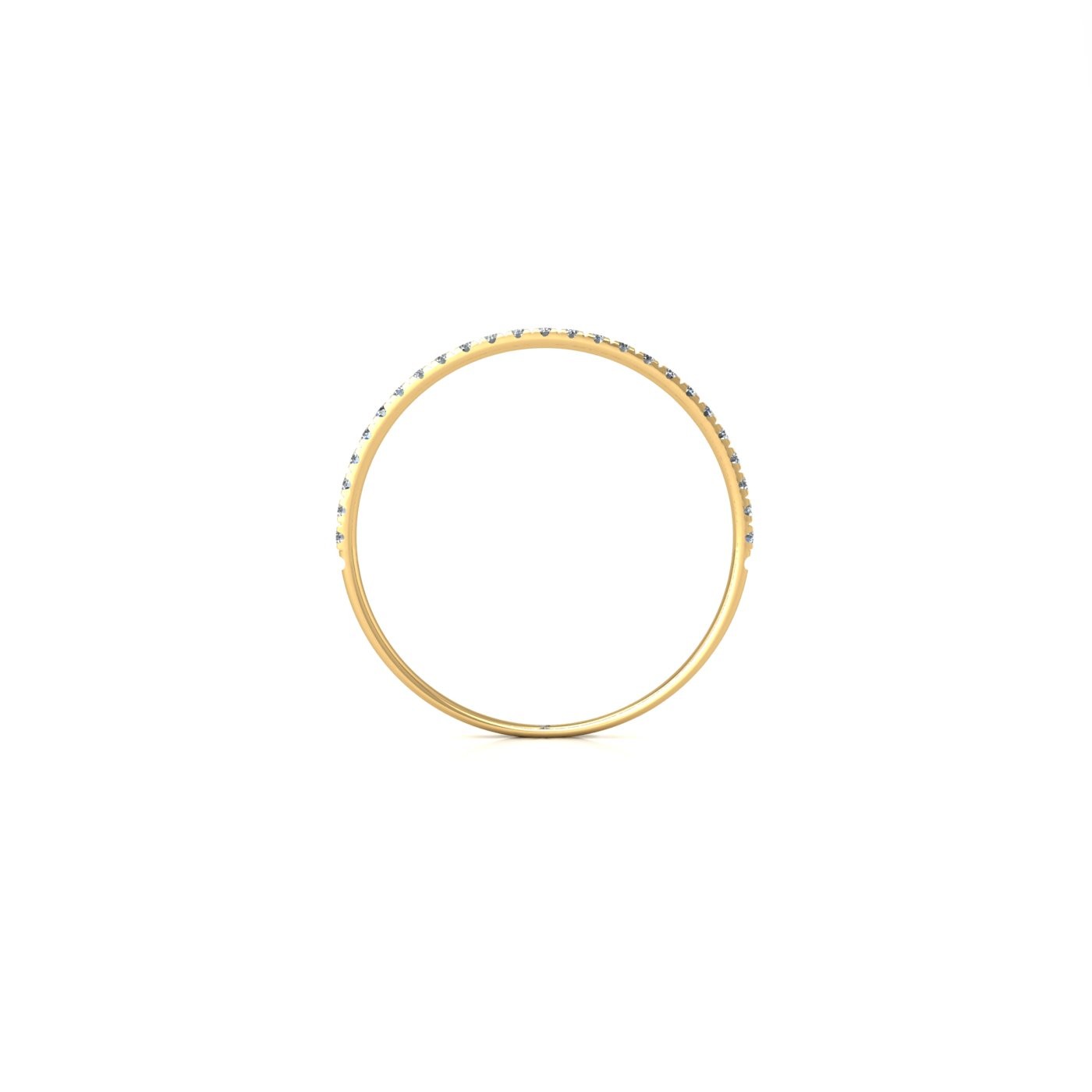 18k yellow gold  round shape diamond pavÉ set half eternity ring Photos & images