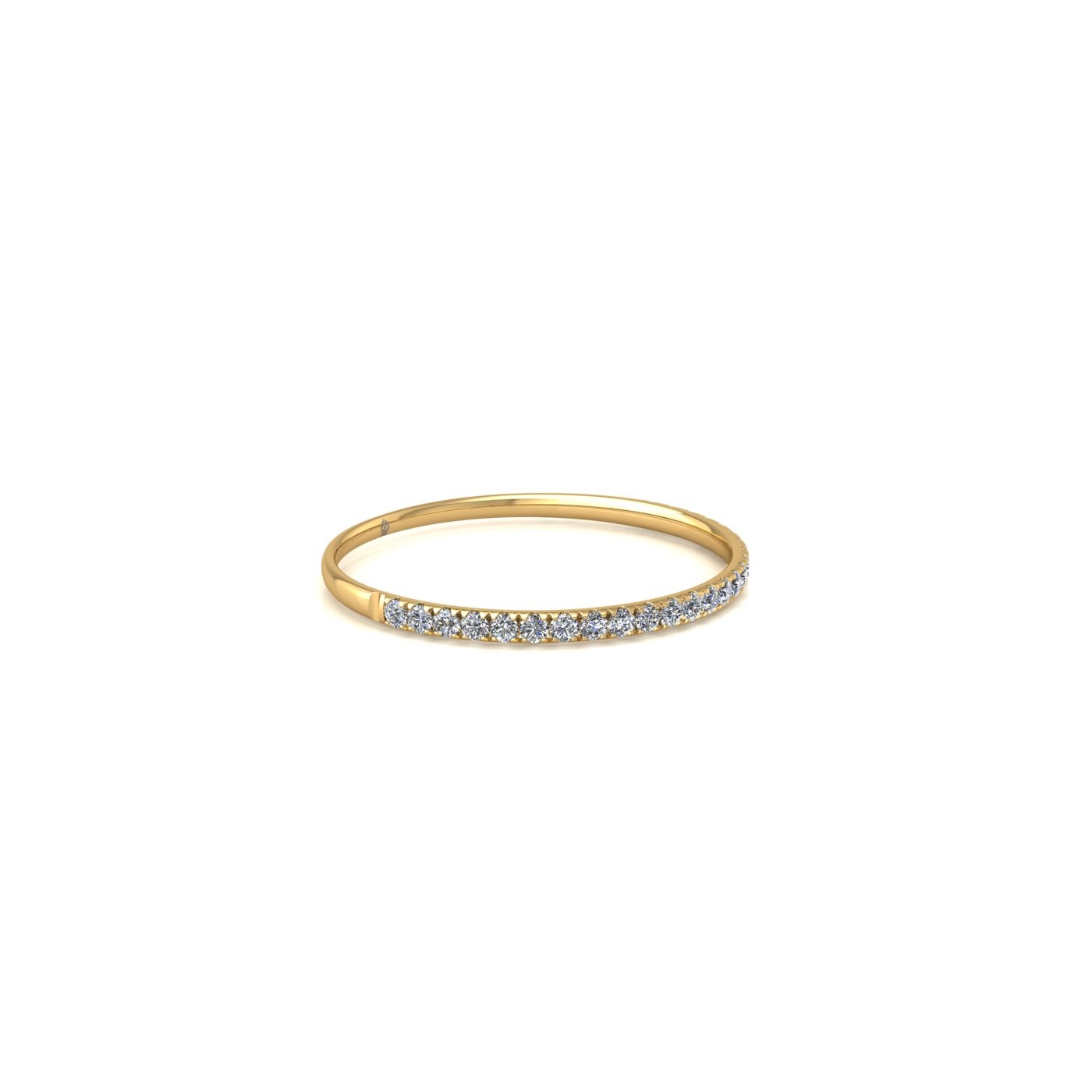 18k white gold  round shape diamond pavÉ set half eternity ring Photos & images