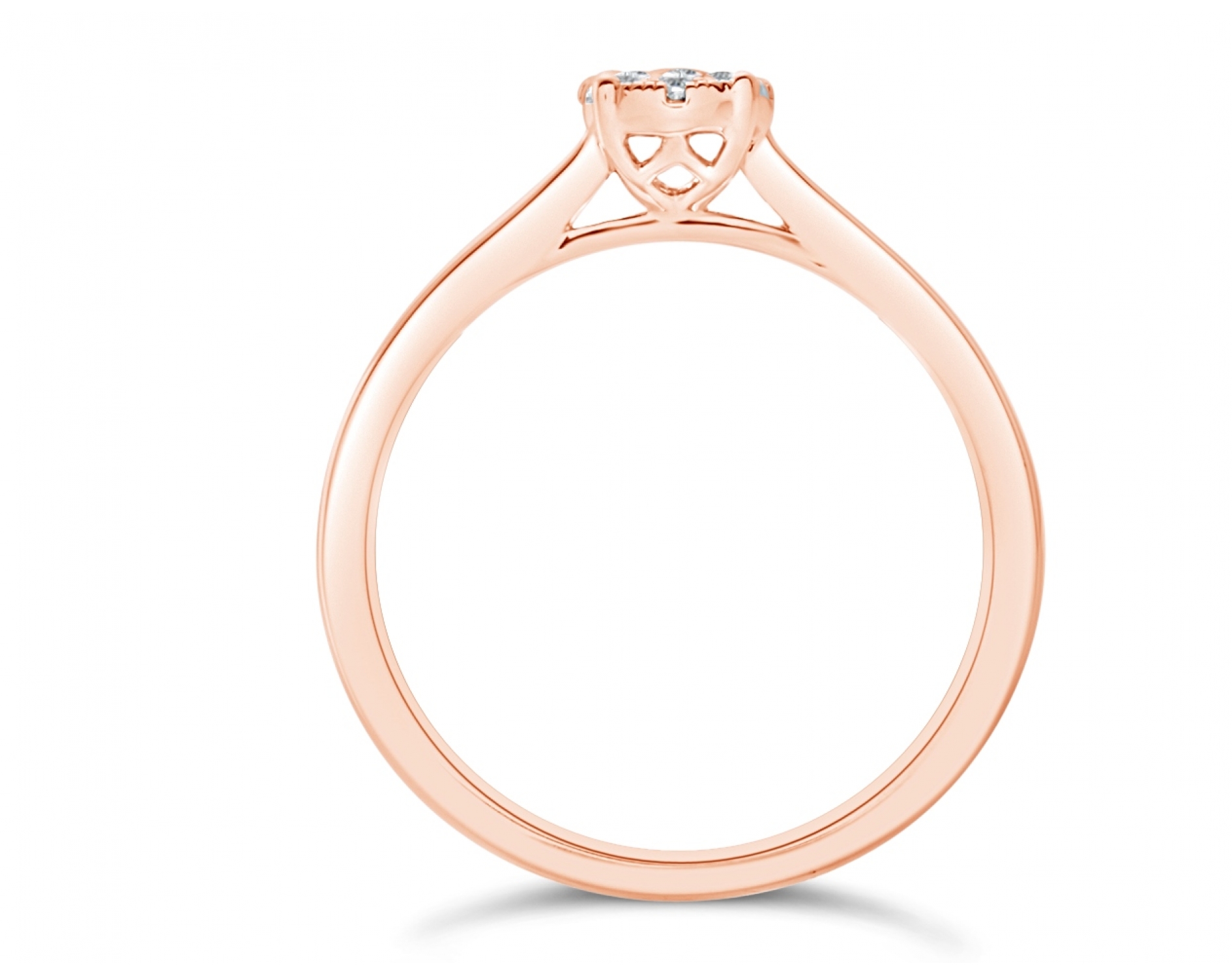 18k rose gold cathedral illusion set engagement ring Photos & images