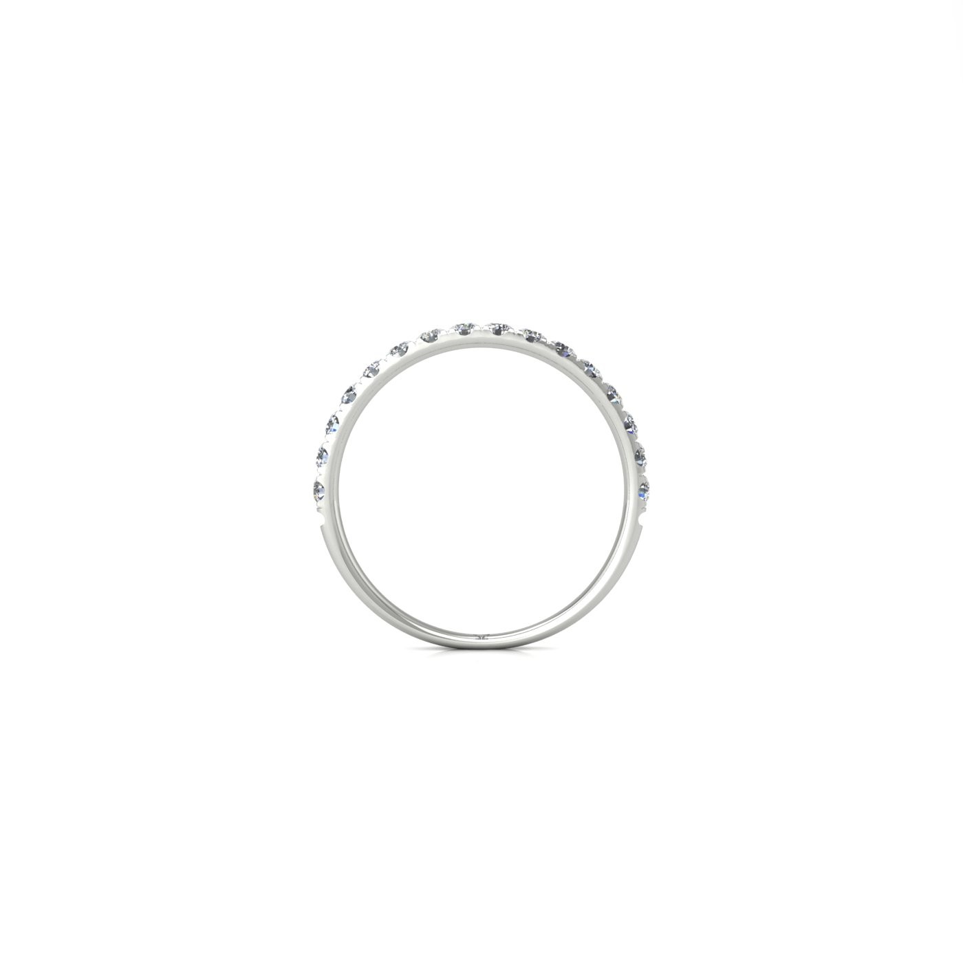 18k white gold  round shape diamond pavÉ set half eternity ring