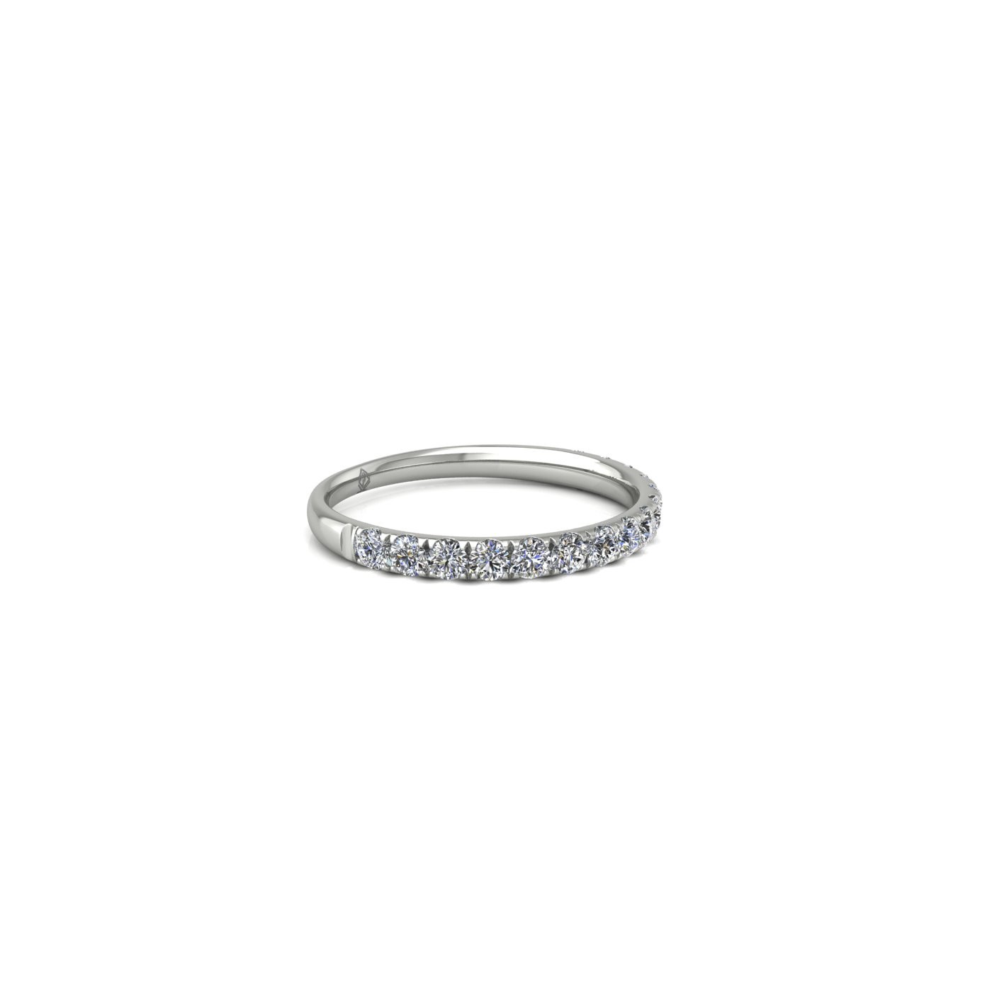platinum  round shape diamond pavÉ set half eternity ring Photos & images