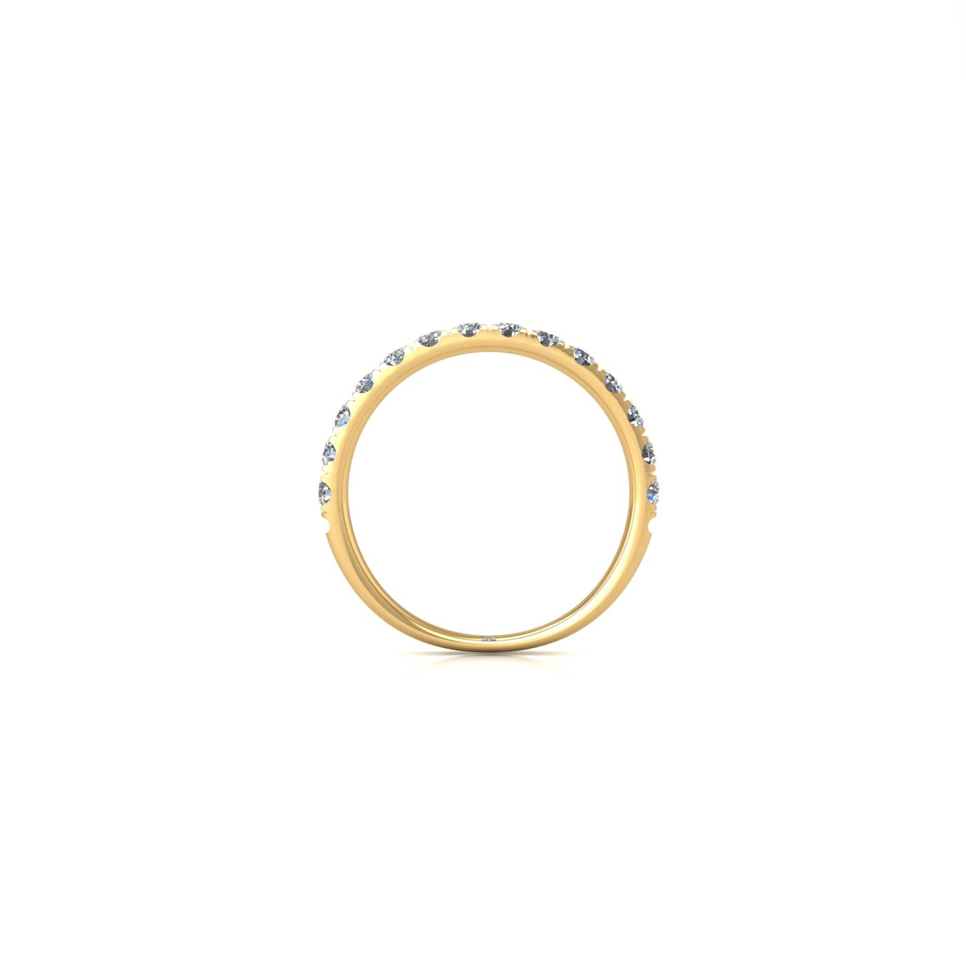 18k yellow gold  round shape diamond pavÉ set half eternity ring