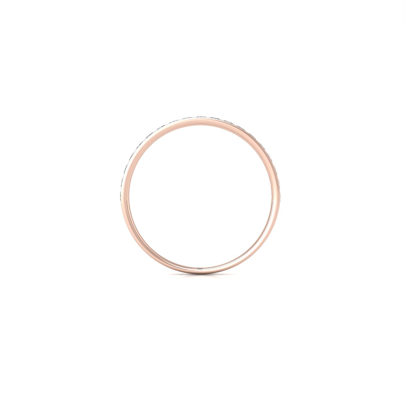 18k rose gold  princess shape diamond channel set half eternity ring