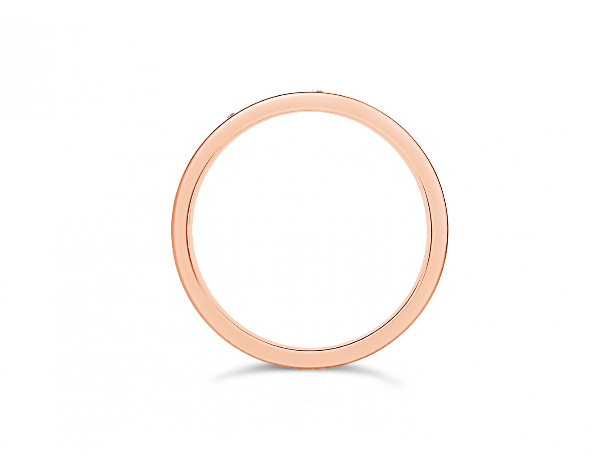 18k rose gold matt & shiny 3,5mm wedding ring