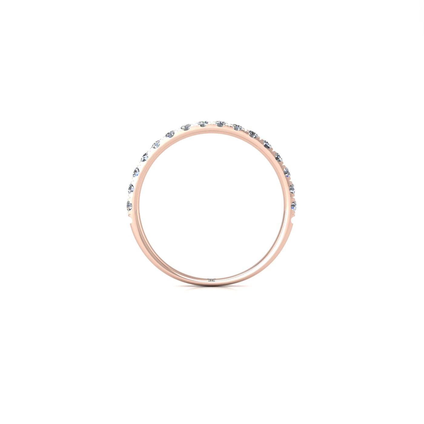 18k rose gold  round shape diamond pavÉ set half eternity ring