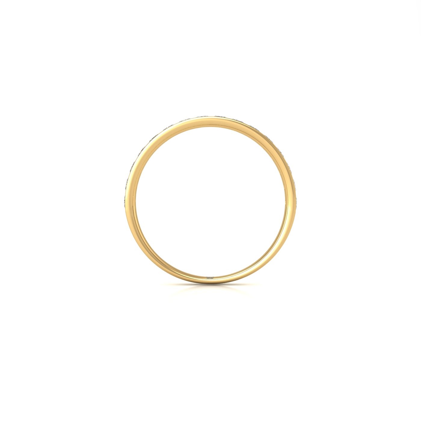 18k yellow gold  princess shape diamond channel set half eternity ring
